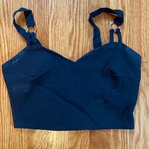 Black crop top to pair with a high skirt